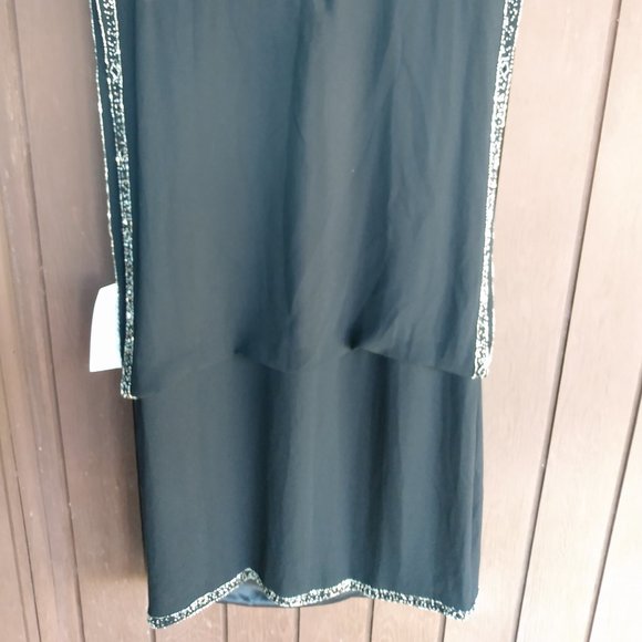 🌟J Laxmi || Black Drop Waist Beaded Cocktail Dress - Picture 10 of 11